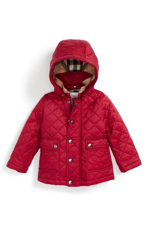 burberry hooded quilted jacket baby girls|Burberry jackets for kids.